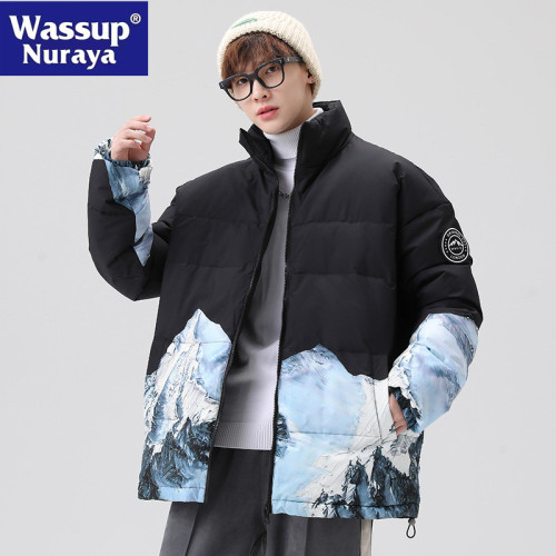 WASSUP NURAYA立領羽絨服男冬季白鴨絨短款休閒情侶保暖抗寒外套