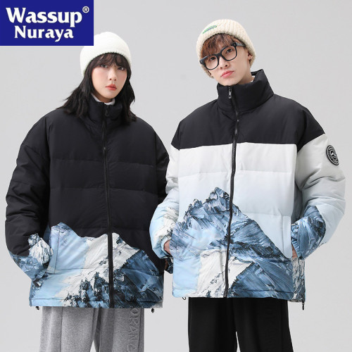 WASSUP NURAYA立領羽絨服男冬季白鴨絨短款休閒情侶保暖抗寒外套