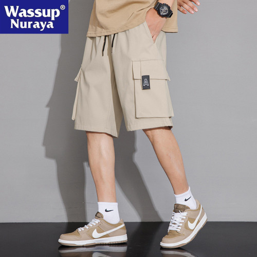 WASSUP NURAYA速乾工裝短褲男夏季休閒運動冰絲大口袋沙灘五分褲