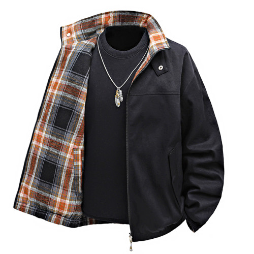 WASSUP Nuraya潮牌美式復古雙面穿外套男春秋立領寬鬆青少年夾克