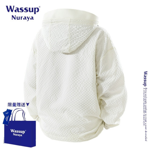 WASSUP NURAYA美式復古防曬衣男夏季新款潮牌寬松連帽防曬服外套