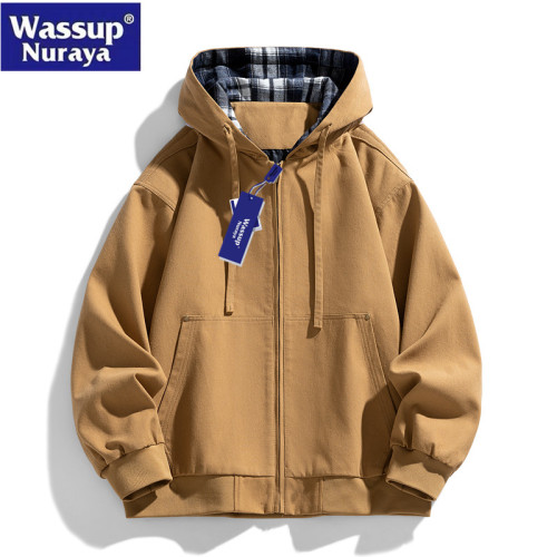WASSUP Nuraya潮牌2025新款連帽春秋休閒寬鬆情侶青年夾克外套男