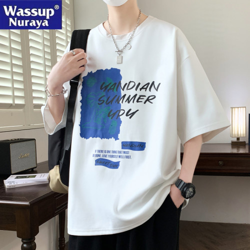 WASSUP NURAYA短袖t恤男夏季青年2025新款寬松胖子加肥加大碼體恤