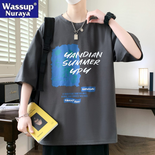 WASSUP NURAYA短袖t恤男夏季青年2025新款寬松胖子加肥加大碼體恤