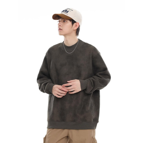 重磅小領口衛衣男2025春季潮牌寬鬆休閒針織打底衫套頭內搭上衣