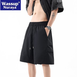 WASSUP NURAYA美式速乾短褲男夏季寬鬆薄款戶外休閒五分沙灘中褲