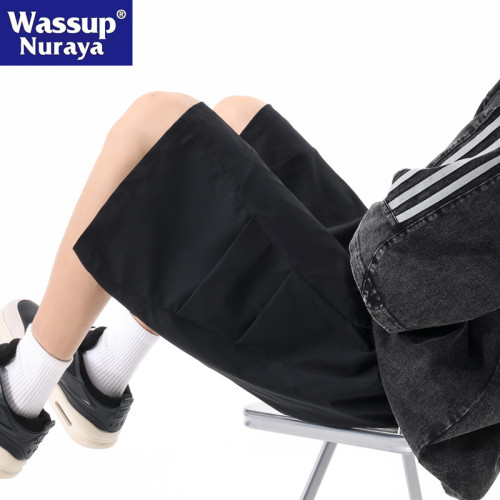 WASSUP NURAYA美式速乾短褲男夏季寬鬆薄款戶外休閒五分沙灘中褲
