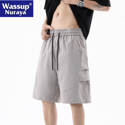 WASSUP NURAYA美式速乾短褲男夏季寬鬆薄款戶外休閒五分沙灘中褲