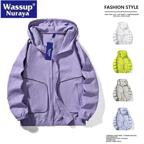 WASSUP Nuraya潮牌夏季超薄防曬外套男寬鬆防曬服防紫外線皮膚衣