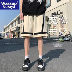 WASSUP NURAYA美式籃球運動短褲男士夏季寬鬆直筒休閒沙灘五分褲