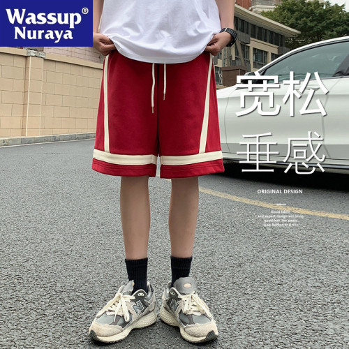 WASSUP NURAYA美式籃球運動短褲男士夏季寬鬆直筒休閒沙灘五分褲
