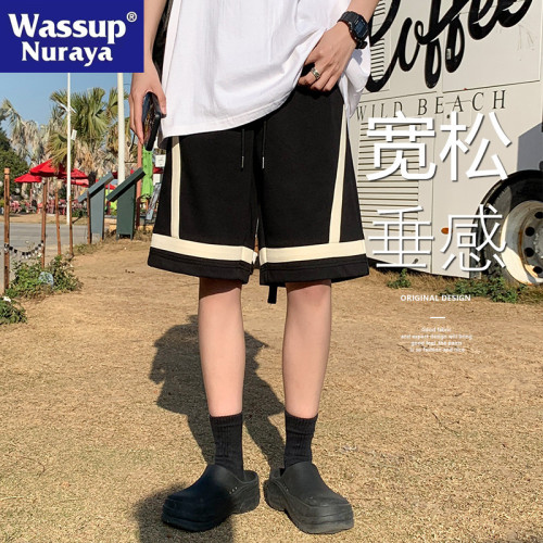 WASSUP NURAYA美式籃球運動短褲男士夏季寬鬆直筒休閒沙灘五分褲
