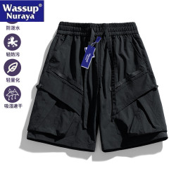 WASSUP Nuraya潮牌工裝短褲男夏季高街冰絲美式休閒沙灘五分中褲
