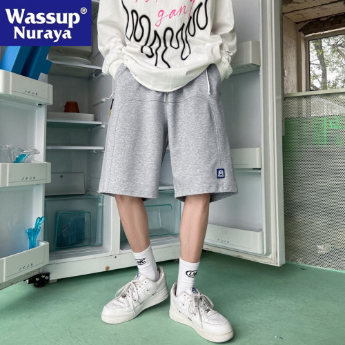 WASSUP NURAYA潮牌男士針織休閒褲子五分籃球短褲男運動寬鬆夏季