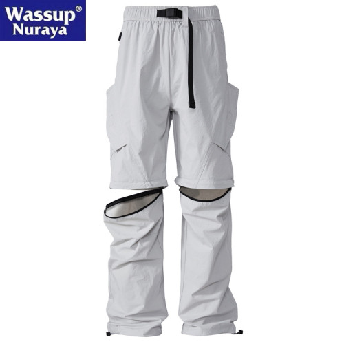 WASSUP Nuraya潮牌可拆卸工裝沖鋒褲男夏季薄款速乾涼感傘兵長褲