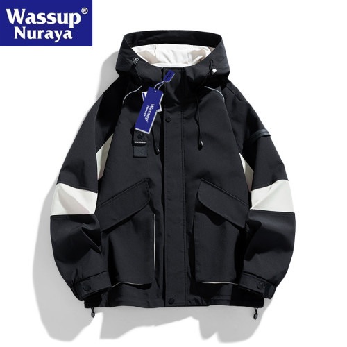 WASSUP Nuraya潮牌美式沖鋒衣外套男秋季防風防水登山夾克上衣服