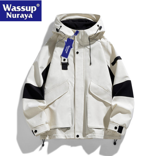 WASSUP Nuraya潮牌美式沖鋒衣外套男秋季防風防水登山夾克上衣服