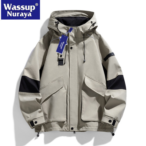 WASSUP Nuraya潮牌美式沖鋒衣外套男秋季防風防水登山夾克上衣服