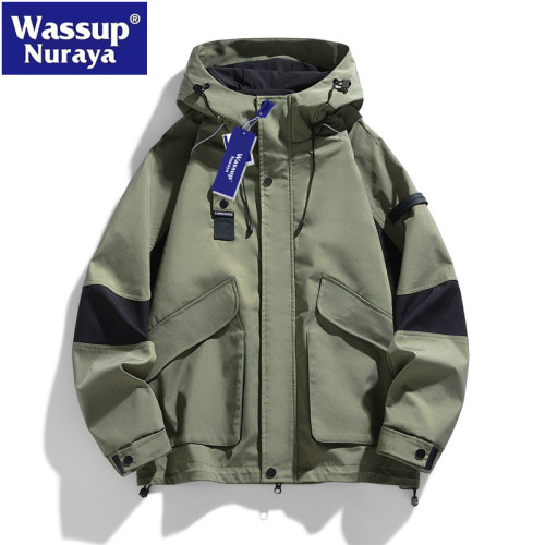 WASSUP Nuraya潮牌美式沖鋒衣外套男秋季防風防水登山夾克上衣服