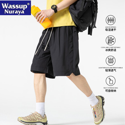 WASSUP NURAYA戶外短褲男夏季休閒運動輕薄透氣寬松青年五分中褲