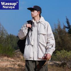 WASSUP NURAYA工裝痞帥夾克男士休閒時尚沖鋒衣戶外登山情侶外套