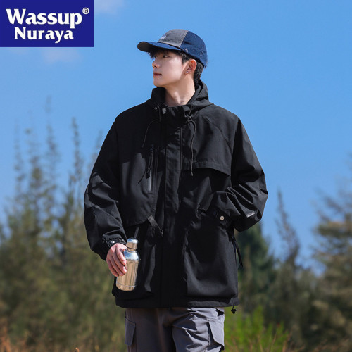 WASSUP NURAYA工裝痞帥夾克男士休閒時尚沖鋒衣戶外登山情侶外套
