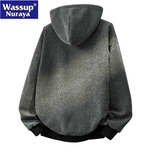 WASSUP Nuraya潮牌星空紋衛衣外套男春秋美式復古重磅連帽衫夾克