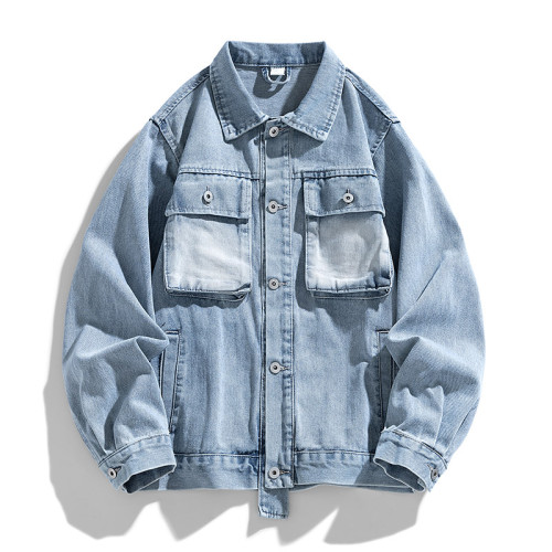 WASSUP Nuraya潮牌牛仔外套男春秋青年工裝夾克2024新款休閒上衣