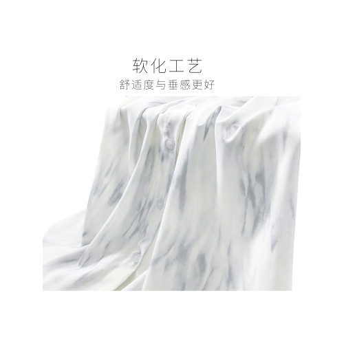 白色襯衫短袖2025復古港風紥染水墨印花襯衣設計感小衆上衣女夏季