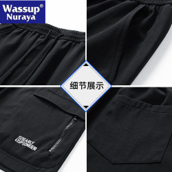 WASSUP NURAYA工裝短褲男夏季戶外運動速乾冰絲多口袋休閒五分褲