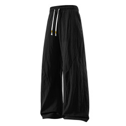 WASSUP Nuraya潮牌夏季冰絲褲男寬鬆冰感透氣直筒速乾休閒長褲子