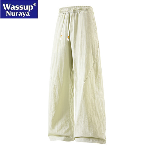 WASSUP Nuraya潮牌夏季冰絲褲男寬鬆冰感透氣直筒速乾休閒長褲子