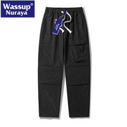 WASSUP Nuraya潮牌春秋褲子男工裝褲寬鬆直筒休閒褲濶腿青年長褲