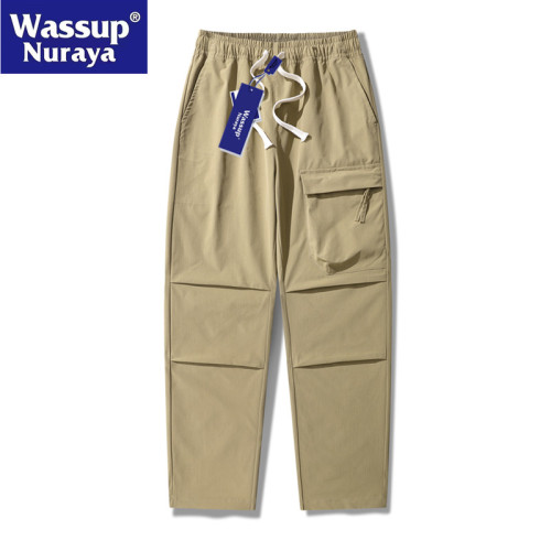 WASSUP Nuraya潮牌春秋褲子男工裝褲寬鬆直筒休閒褲濶腿青年長褲