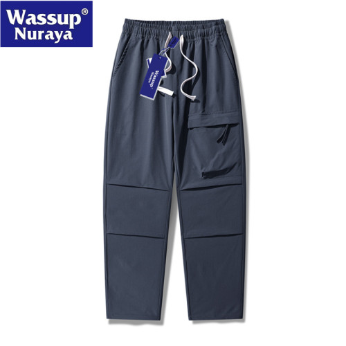 WASSUP Nuraya潮牌春秋褲子男工裝褲寬鬆直筒休閒褲濶腿青年長褲