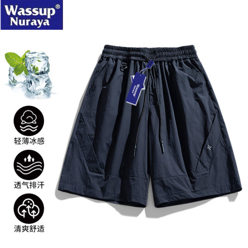 WASSUP Nuraya潮牌速乾短褲男士夏季工裝運動褲寬鬆休閒五分褲子