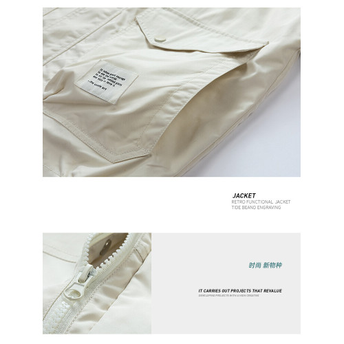 WASSUP Nuraya潮牌日系拼接撞色立領夾克男外套春秋薄款工裝上衣