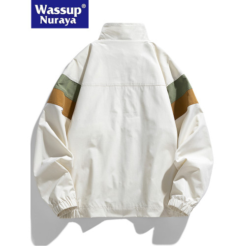 WASSUP Nuraya潮牌日系拼接撞色立領夾克男外套春秋薄款工裝上衣