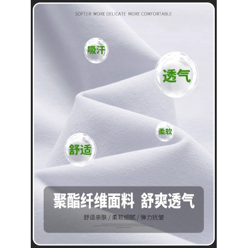 啄木鳥夏季新款男士圓領印花體恤寬松上衣潮牌休閒冰絲五分T恤男Q