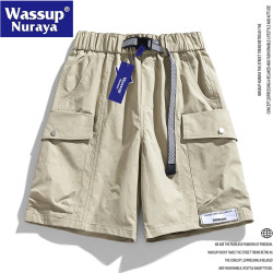 WASSUP Nuraya潮牌美式速乾工裝短褲男夏寬鬆休閒情侶冰絲五分褲