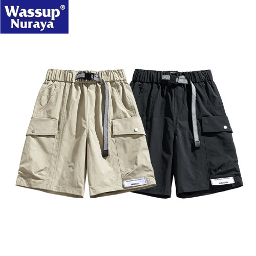WASSUP Nuraya潮牌美式速乾工裝短褲男夏寬鬆休閒情侶冰絲五分褲