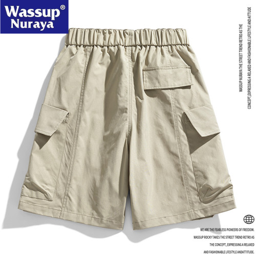 WASSUP Nuraya潮牌美式速乾工裝短褲男夏寬鬆休閒情侶冰絲五分褲