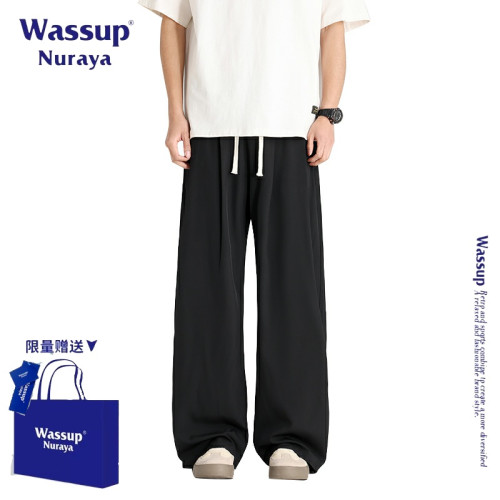 WASSUP NURAYA美式潮牌休閒褲男夏季薄款直筒寬松垂感濶腿長褲子