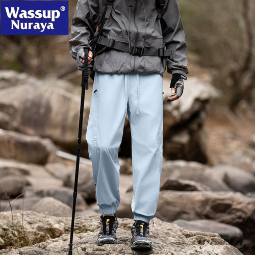 WASSUP NURAYA山系戶外機能風束腳沖鋒褲男潮復古寬鬆百搭運動褲
