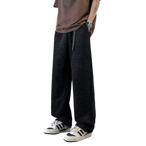 WASSUP NURAYA美式高街小香風休閒褲子男夏季新款寬鬆直筒濶腿褲