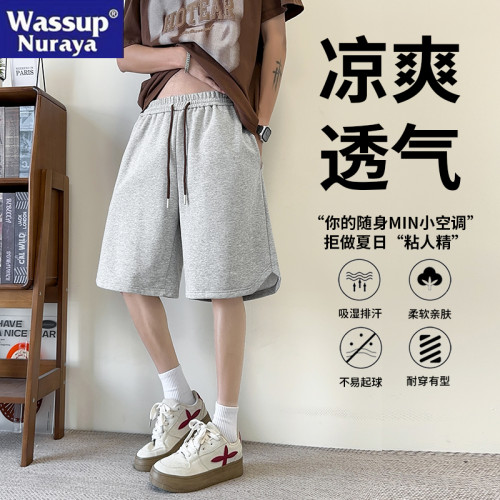 WASSUP NURAYA2025夏季新款工裝褲男短褲棉質速乾五分沙灘休閒褲