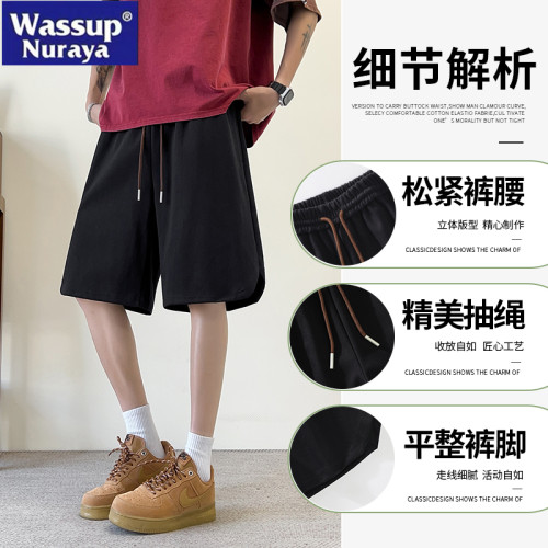 WASSUP NURAYA2025夏季新款工裝褲男短褲棉質速乾五分沙灘休閒褲