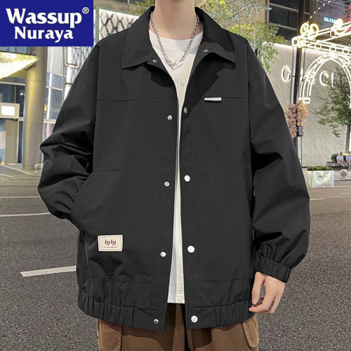 WASSUP NURAYA外套男2025春秋新款潮牌寬鬆繙領夾克學生休閒上衣 WASSUP NURAYA外套男2025春秋新款潮牌寬鬆繙領夾克學生休閒上衣