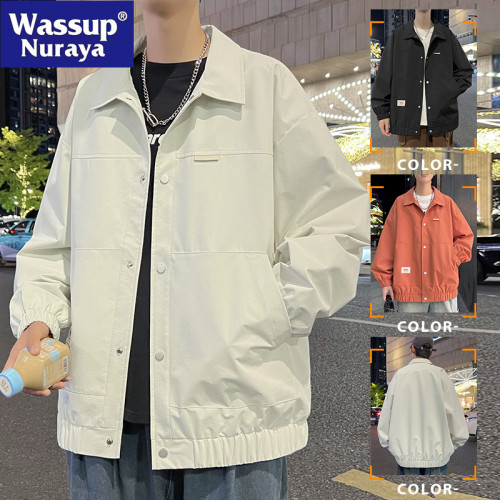 WASSUP NURAYA外套男2025春秋新款潮牌寬鬆繙領夾克學生休閒上衣 WASSUP NURAYA外套男2025春秋新款潮牌寬鬆繙領夾克學生休閒上衣