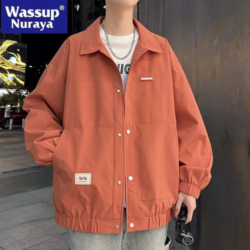 WASSUP NURAYA外套男2025春秋新款潮牌寬鬆繙領夾克學生休閒上衣 WASSUP NURAYA外套男2025春秋新款潮牌寬鬆繙領夾克學生休閒上衣